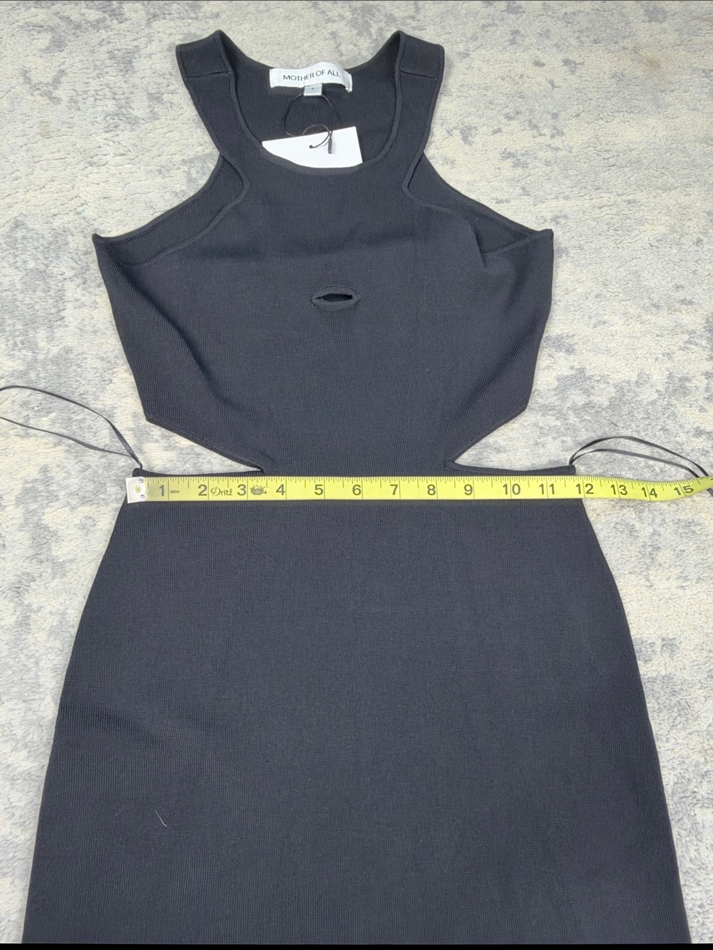 NWT Mother Of All Devon Knit Midi Dress Black Cut Out Bodycon Sz L - Picture 10 of 12